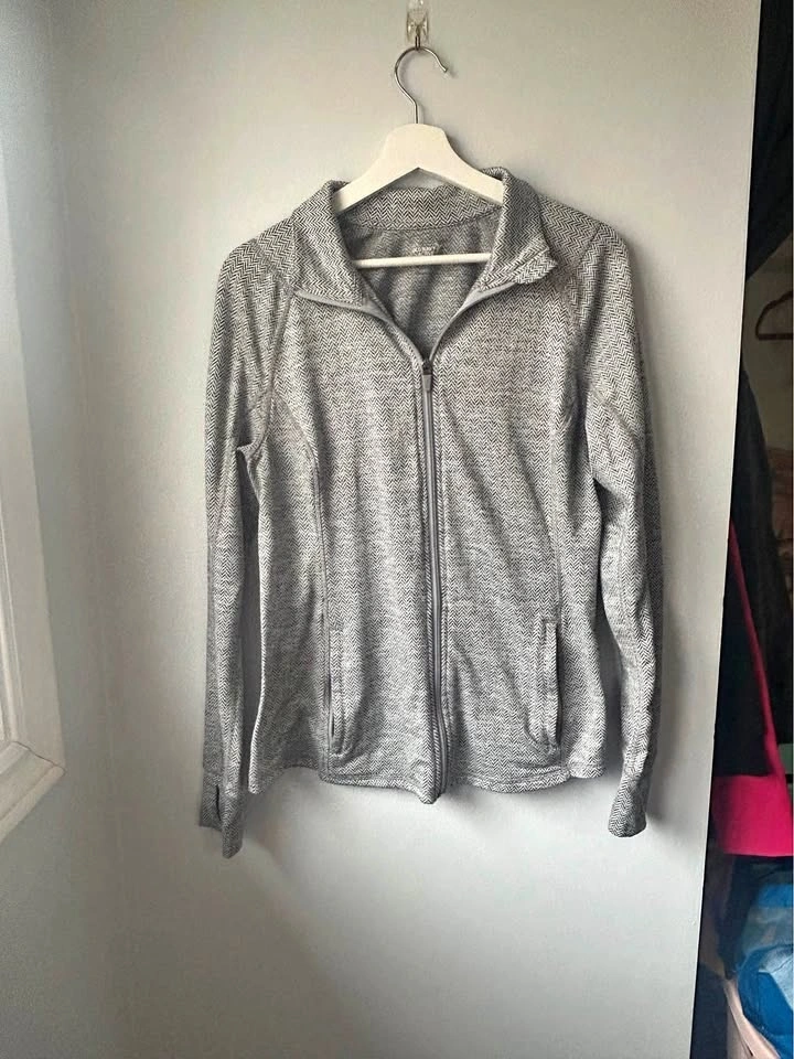 Old Navy Active Go-Dry Full-Zip Jacket L Herringbone