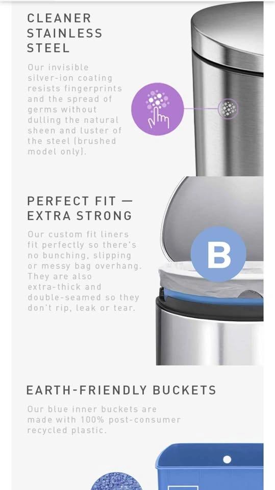 Simplehuman Stainless Steel Step Trash Can - photo 5