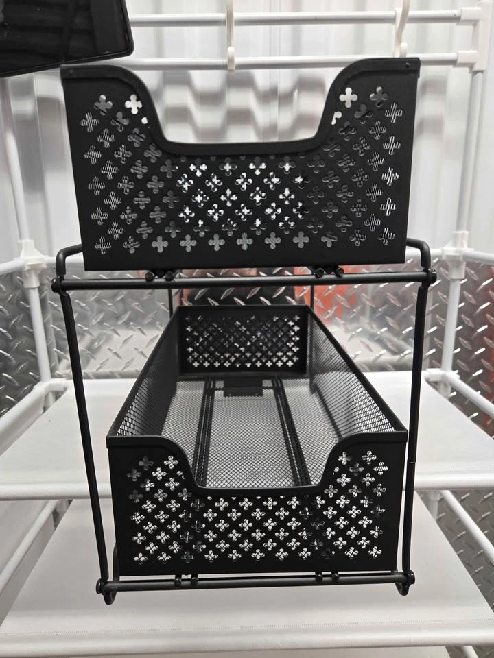 Black 2-Tier Metal Mesh Organizer - photo 2