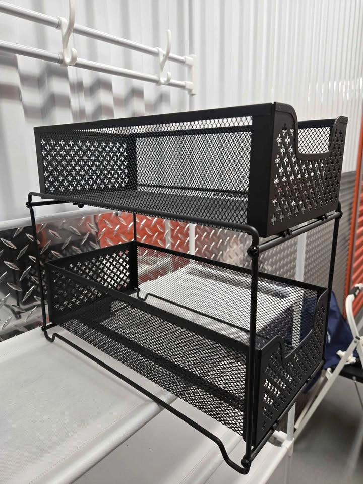 Black 2-Tier Metal Mesh Organizer - photo 3