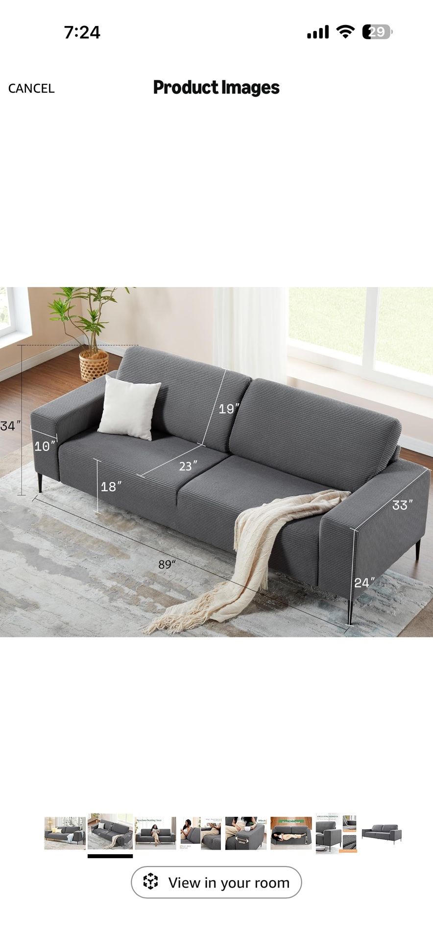 3 Seater Sofa In Good Condition