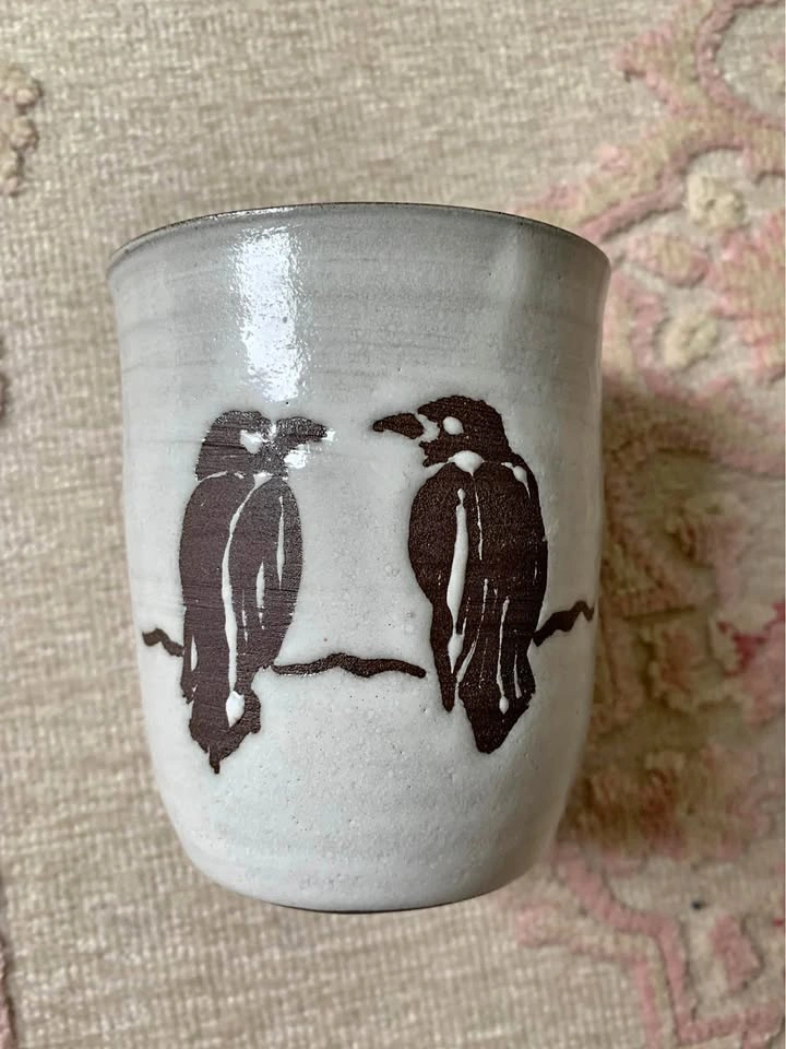 Nancy Geismar Revelstoke B.C. Handmade Raven Mug