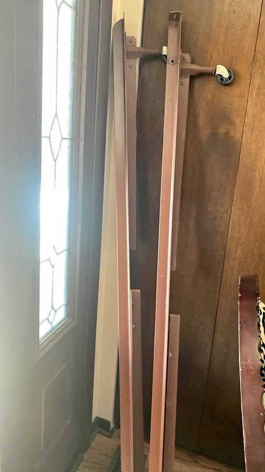 Twin to Full Size Metal Bed Frame with Wheels