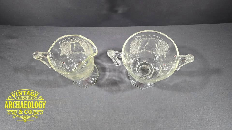 Pressed Glass Creamer & Sugar Bowl - Baltimore Pear - photo 4