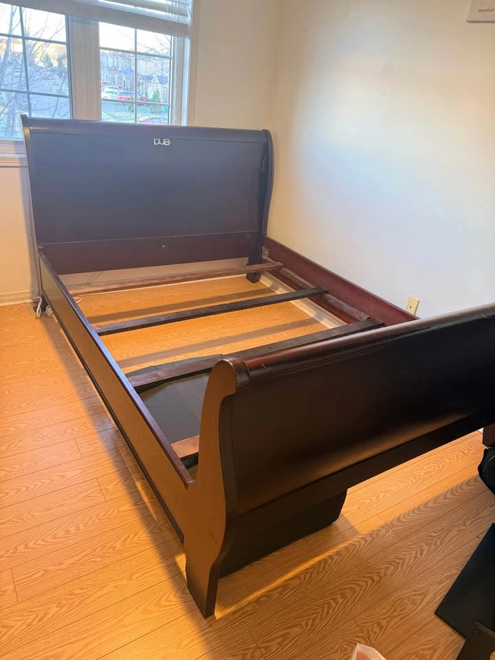 Queen Size Bed Frame w/ 2 Mattresses & Box Spring - photo 2
