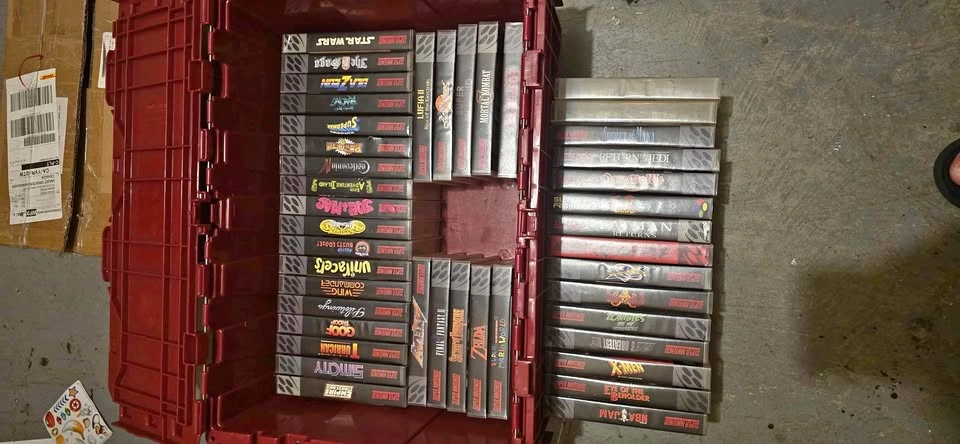Mixed Vintage Video Games, Accessories, and Universal Game Cases