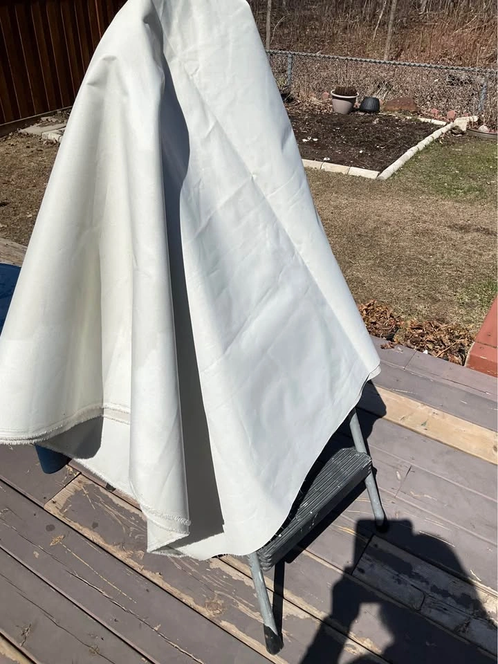 White Waterproof Tarp Fabric 126" x 60" - photo 4