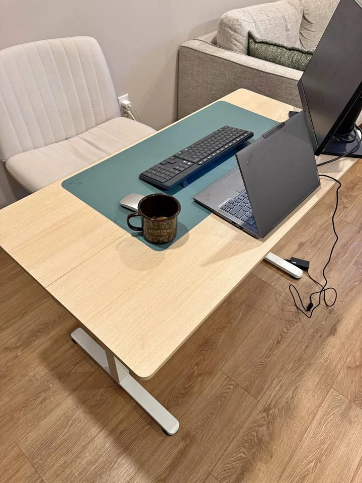 Electric Standing Desk 47x24 Ivory Adjustable Height