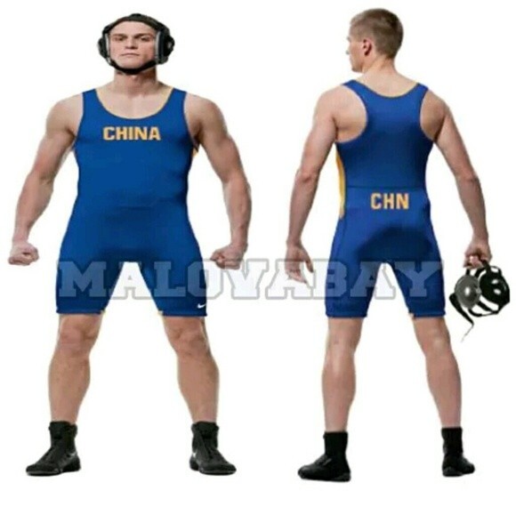 Nike Authentic China Olympic Wrestling Singlet Mens Large