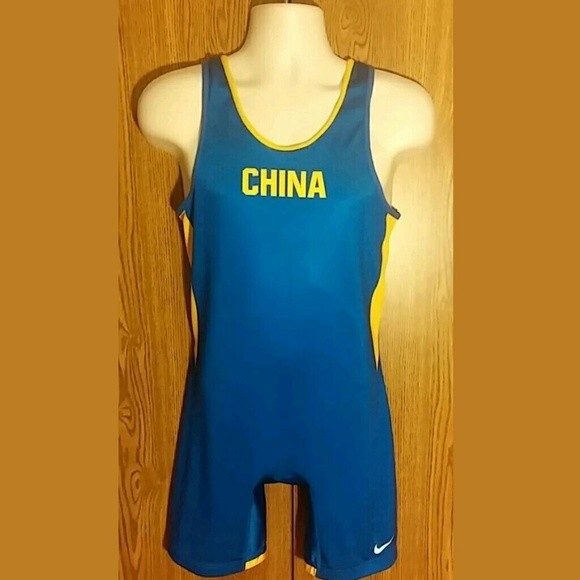 Nike Authentic China Olympic Wrestling Singlet Mens Large - photo 3