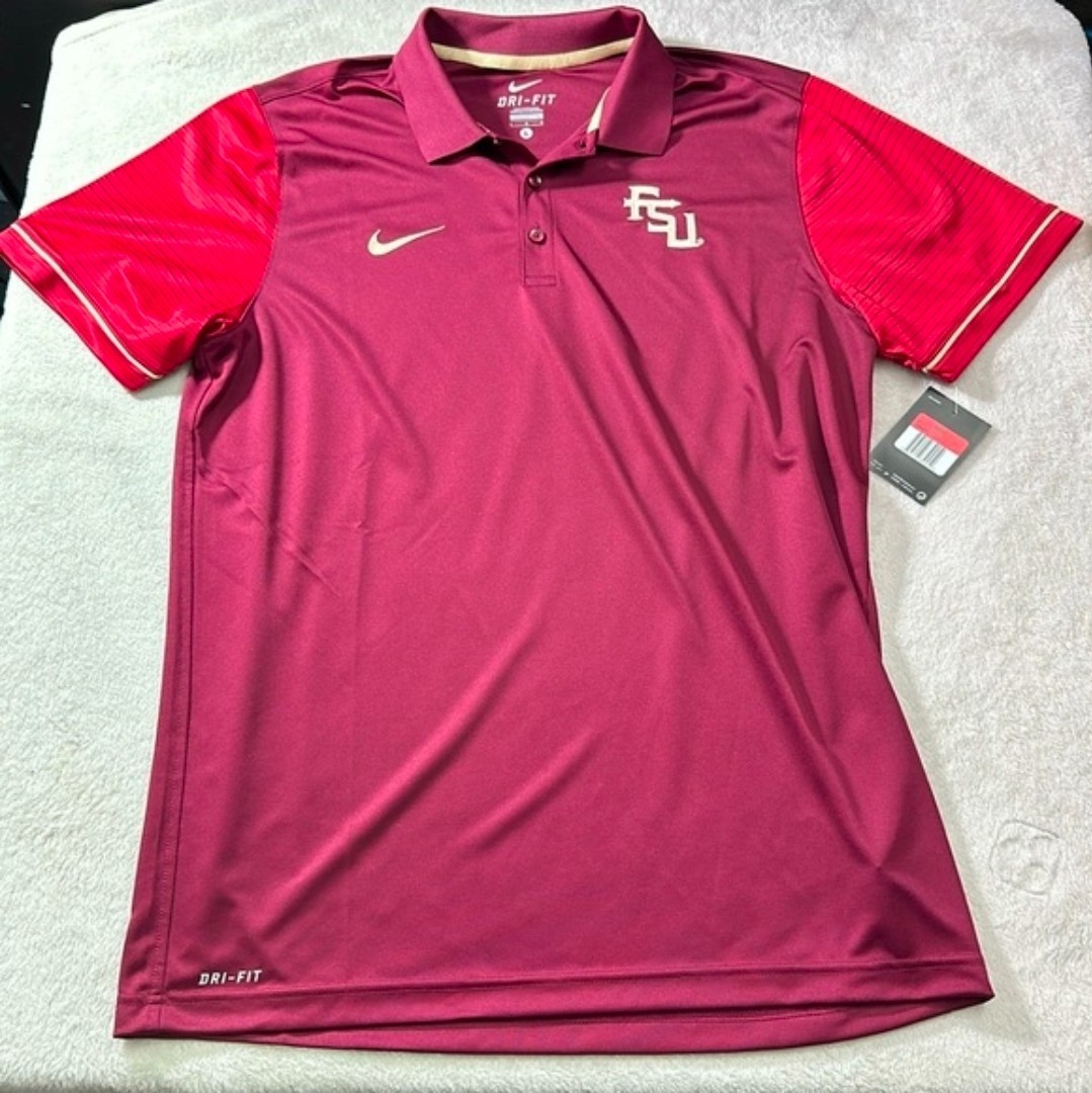 Nike FSU Florida State University Men's Polo Shirt Dri-FIT Large