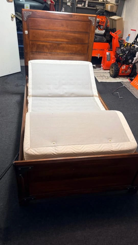 Twin Wooden Bed Frame with Adjustable Base - photo 2