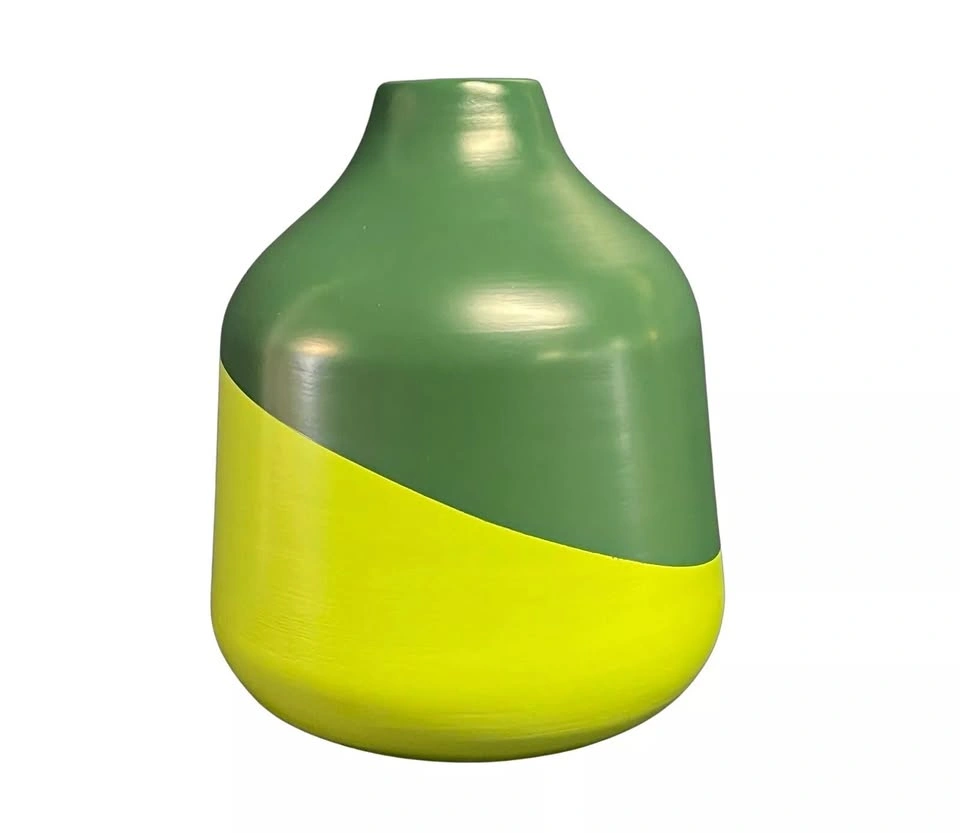 Large Wood Green Vase Home Decor