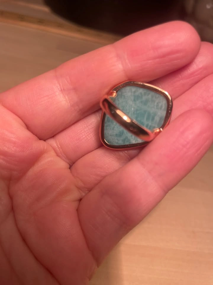 Monica Vinader Amazonite Pinky Ring Rose Gold Size 4.5 - photo 2