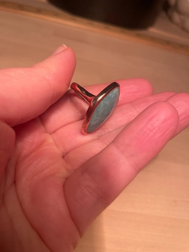 Monica Vinader Amazonite Pinky Ring Rose Gold Size 4.5 - photo 3