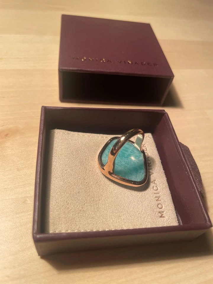 Monica Vinader Amazonite Pinky Ring Rose Gold Size 4.5 - photo 4