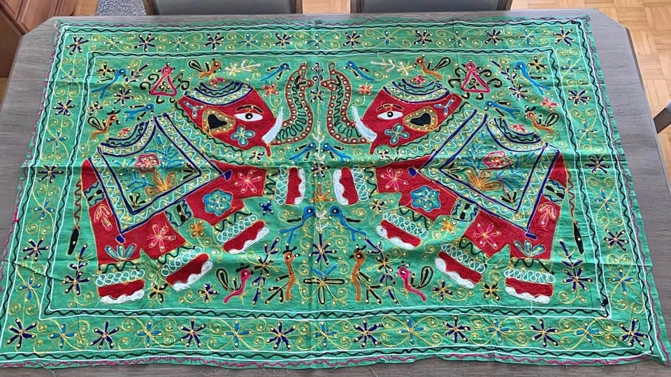 Vibrant Indian Elephant Tapestry Wall Hanging