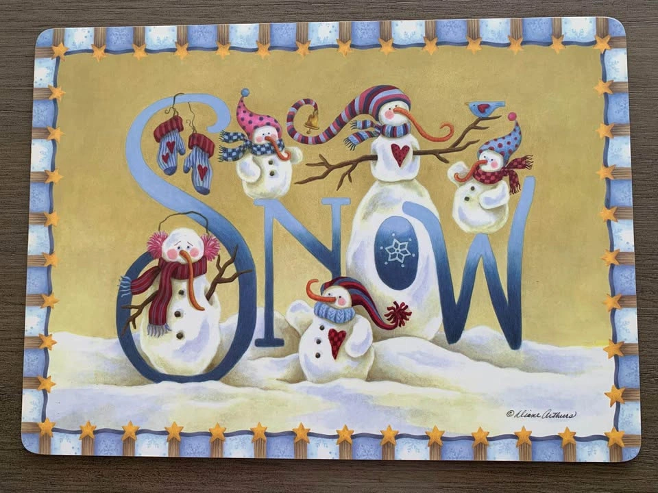 Christmas Placemats Set (8) – Snowman Design