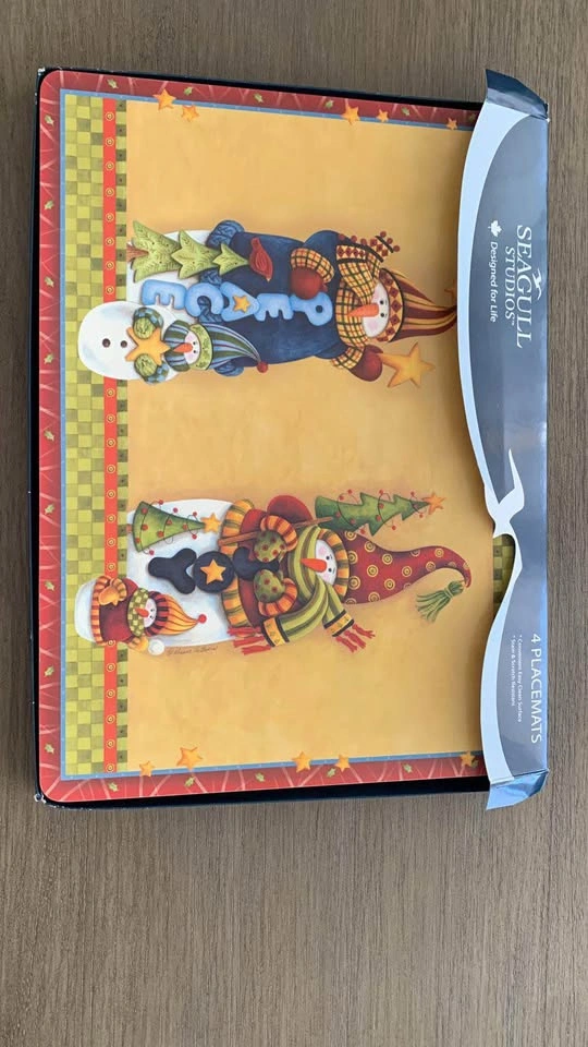 Christmas Placemats Set (8) – Snowman Design - photo 3