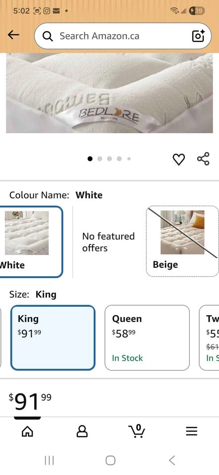 Mattress Topper King*New - photo 2