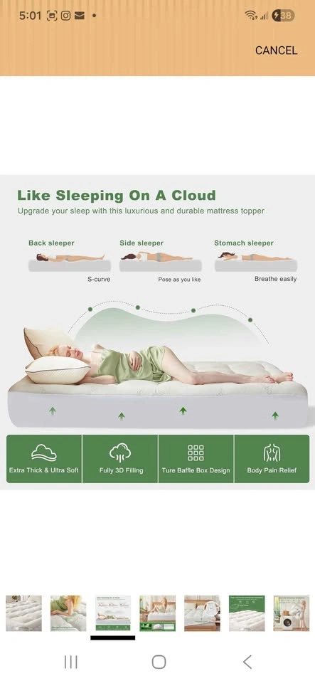 Mattress Topper King*New - photo 4
