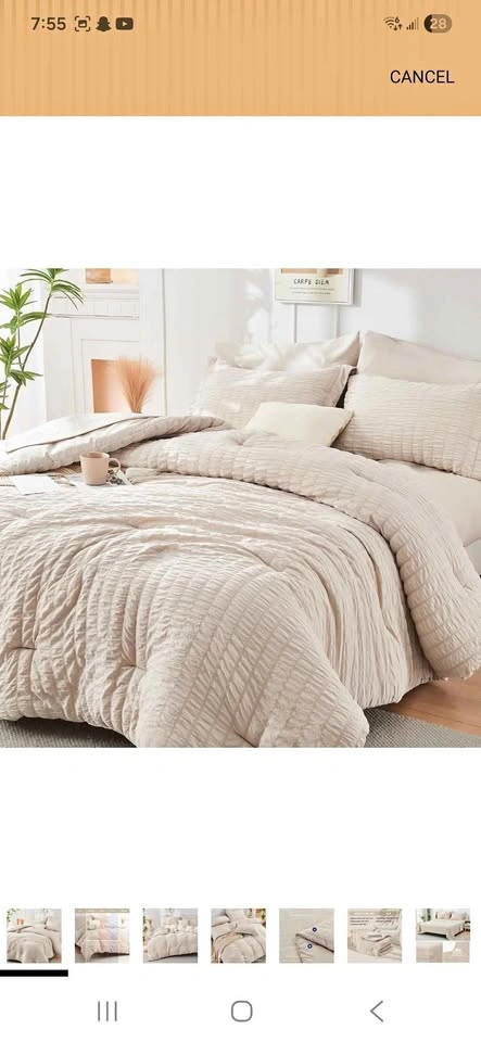 Beige 7-piece Comforter set*new