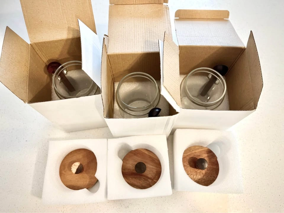 Glass Storage Jar Set with Wooden Lids & Spoons 900 mL (30.4 oz) - photo 5