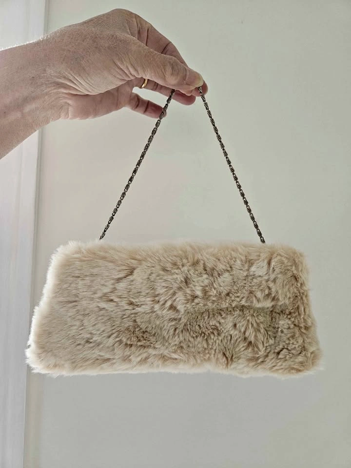 Soft Cream Faux Fur Mini Bag – Y2K / Coquette Style