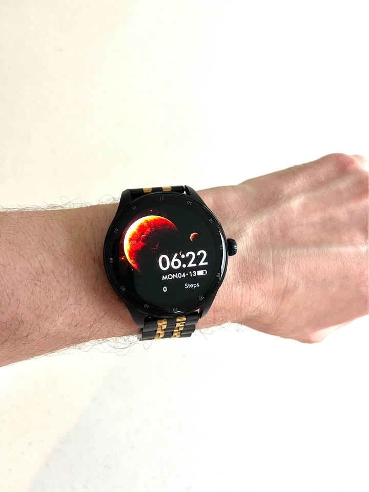 KUMI GW5 Pro Smartwatch, New, Black/Gold w/ Steel Band - photo 5