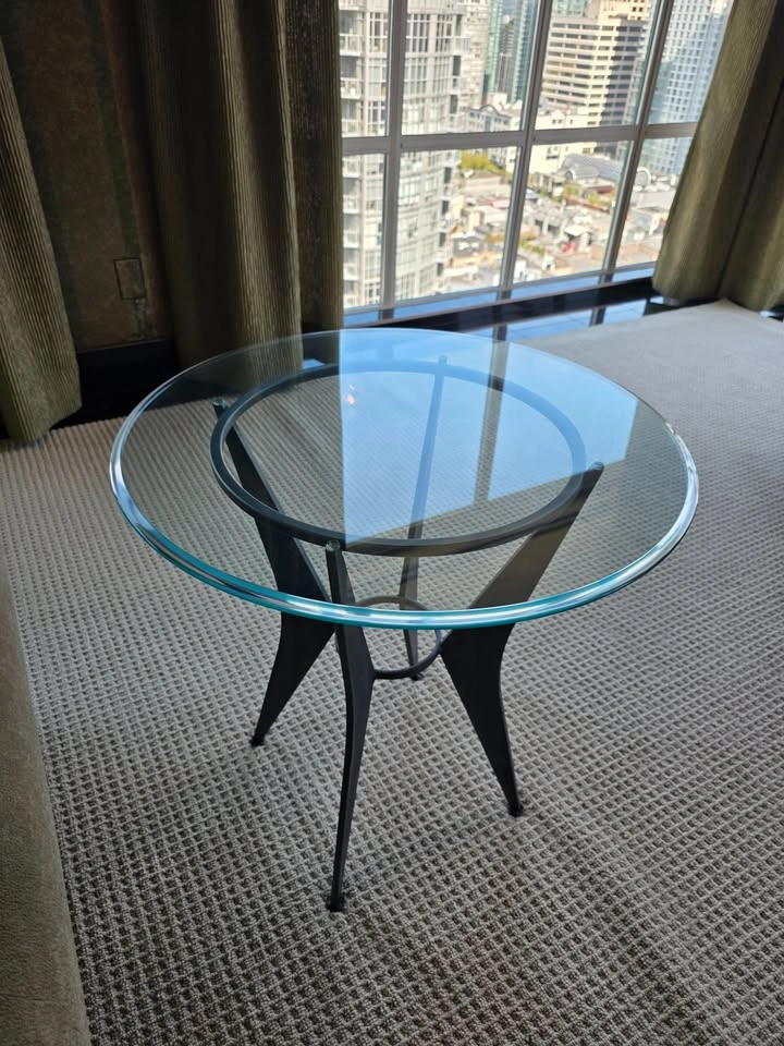 Post-Modern Glass & Iron Side Table – Norman Foster Style | Pris - photo 3