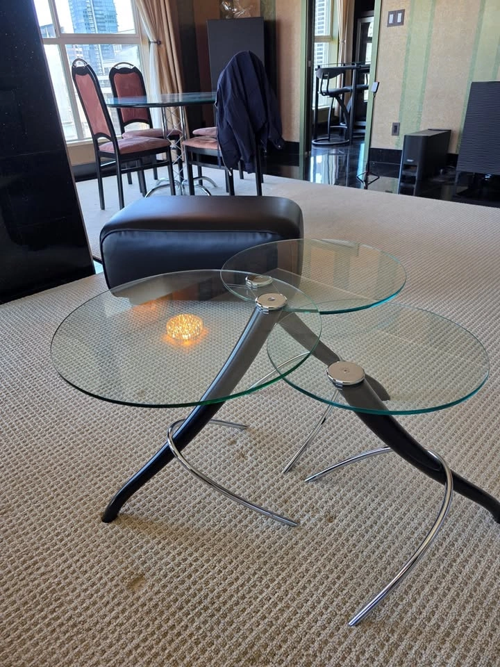 Modern Glass-Top Nesting Coffee Table Set (3-Piece) – Designer S - photo 4