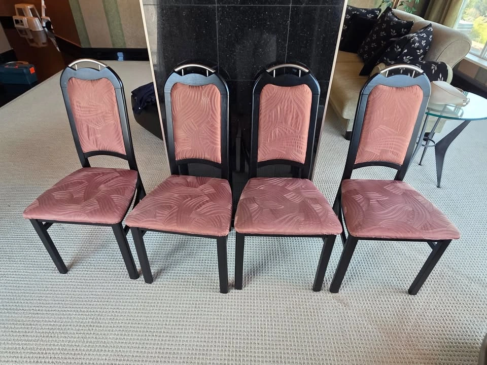 🔥 Modern Glass-Top Dining Set (4 Chairs) – Reupholstered | Prist - photo 4