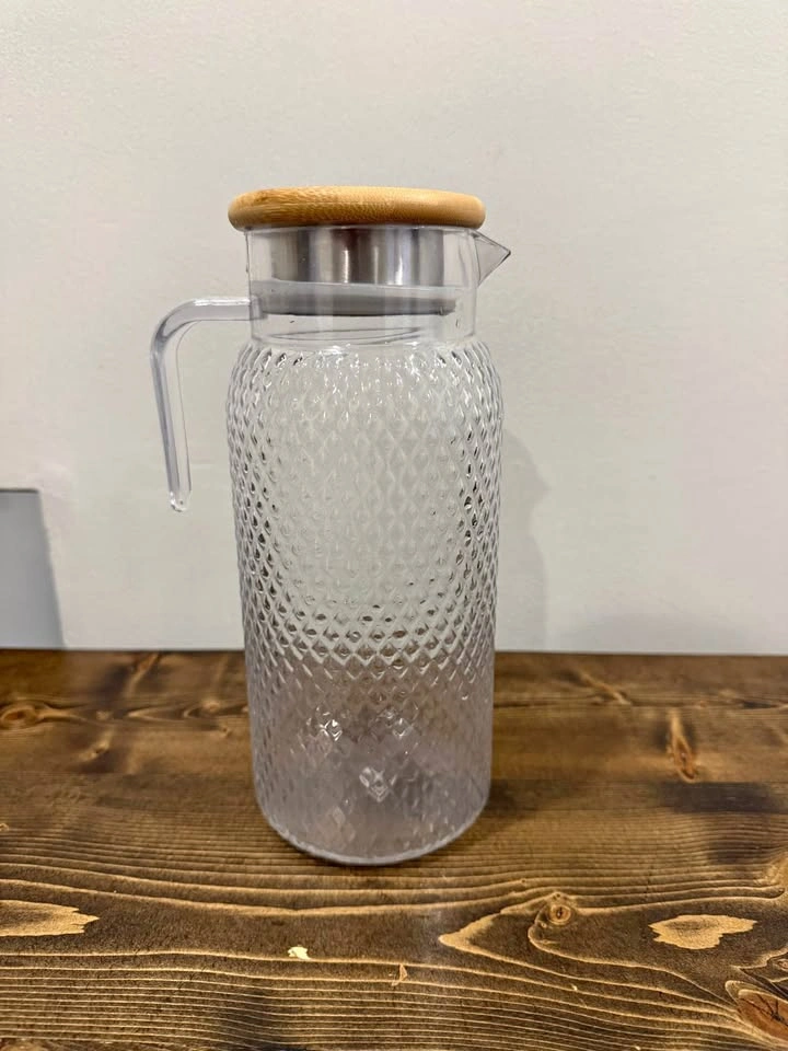Plastic Pitcher with Bamboo Lid