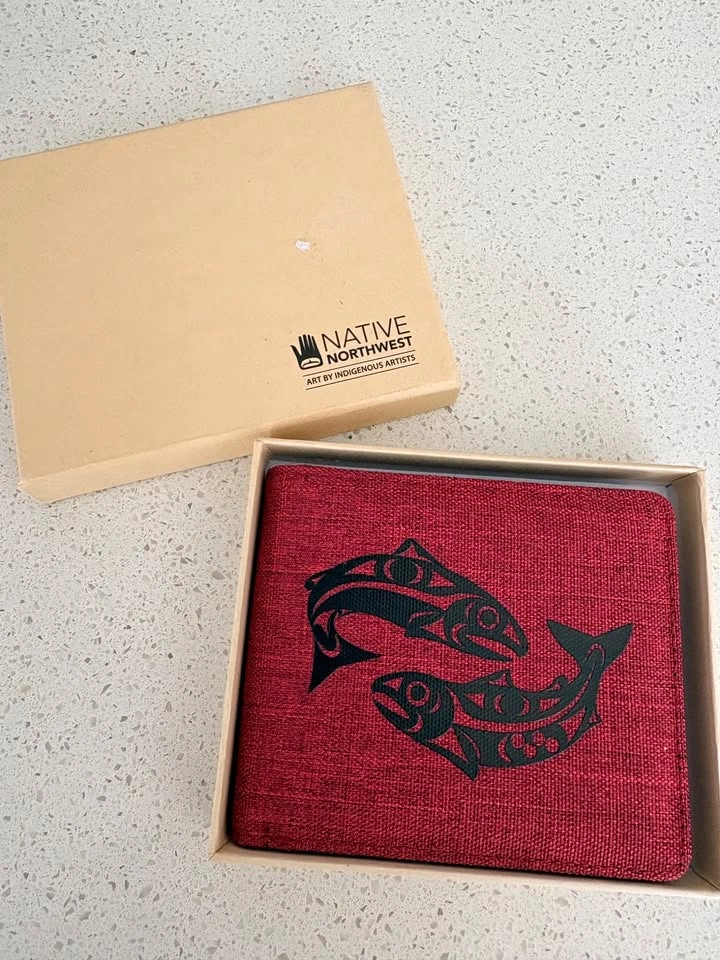 Crosshatch Wallet (Salmon) - Native Northwest