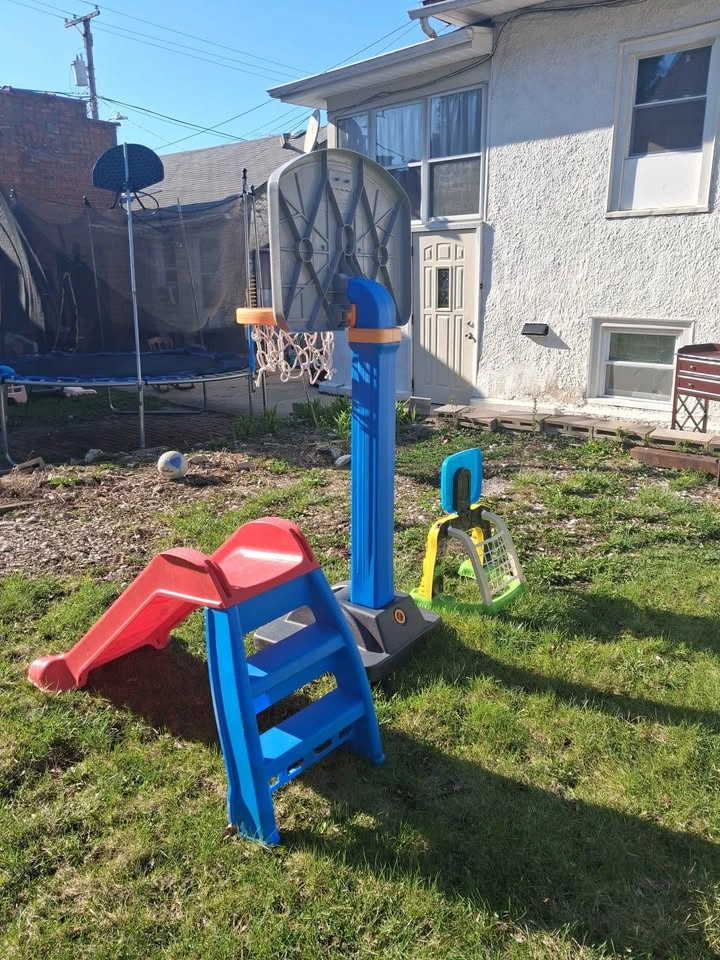 Kids Play Set with Slide, Basketball Hoop, Mini Soccer Goal - photo 3
