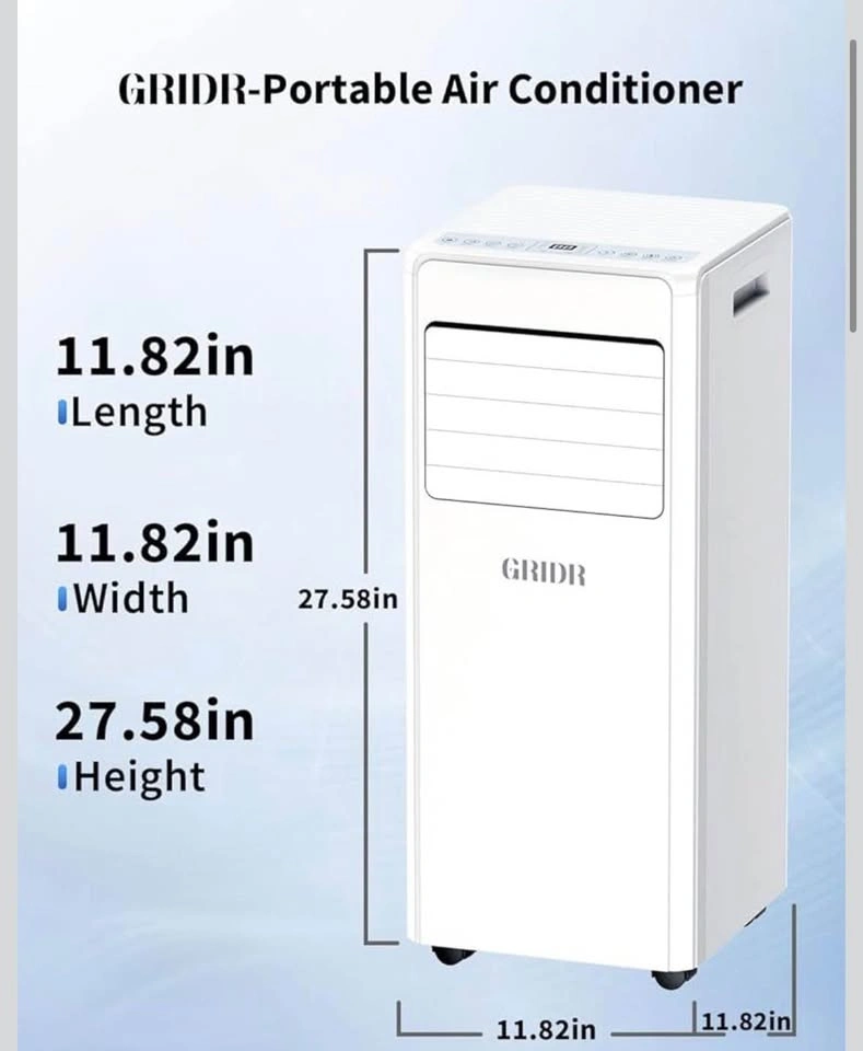 GRIDR Portable AC Unit, 8,000 BTU for Bedroom - photo 2