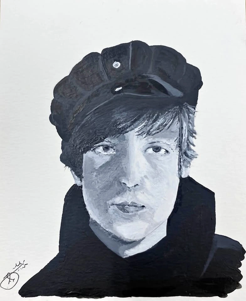 John Lennon Painting - Acrylic on Watercolor Paper (5.5x4.5)