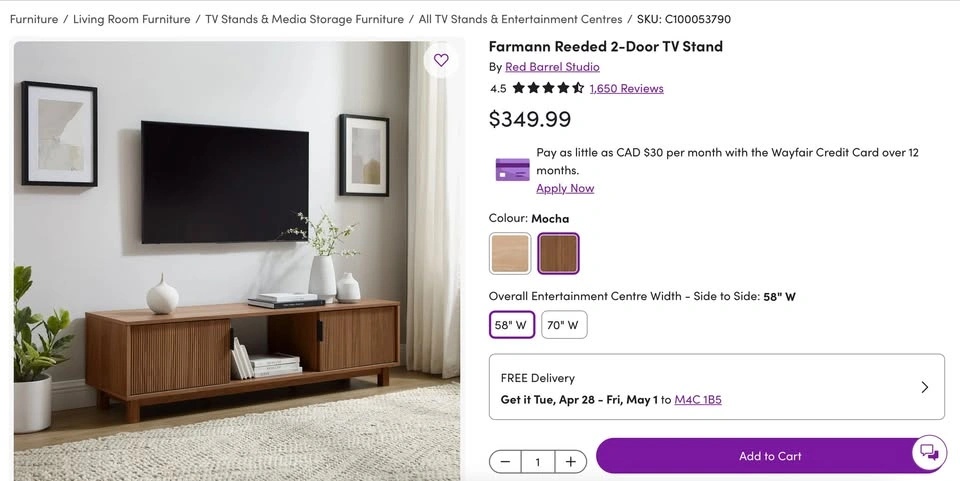 MCM Medium Wood TV Stand - photo 4