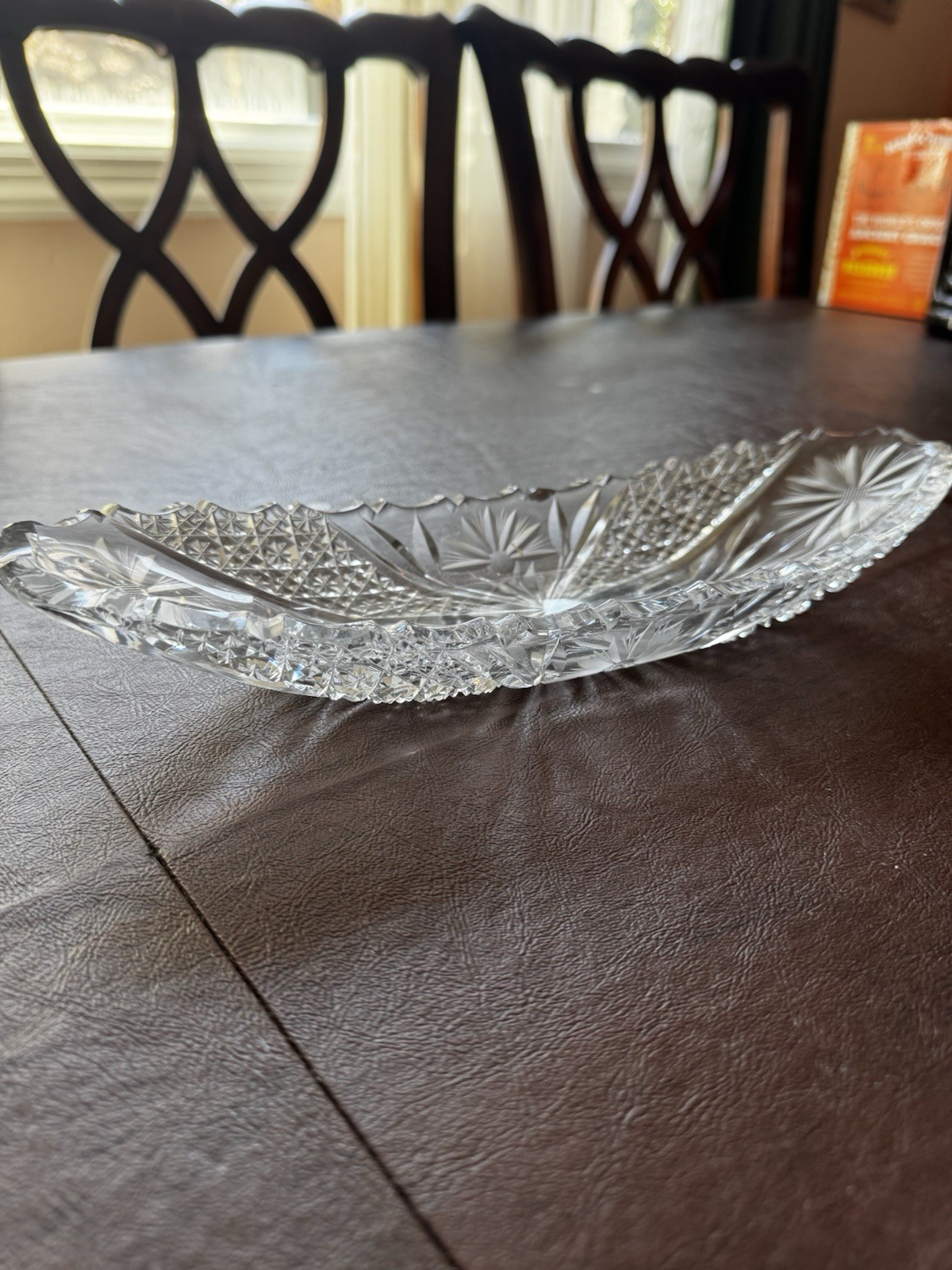 Vintage Crystal Oval Cut Glass Serving Dish - photo 2