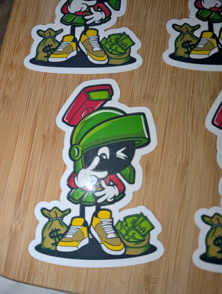 Marvin Martian Money Die-Cut Vinyl Sticker - 4 Inch