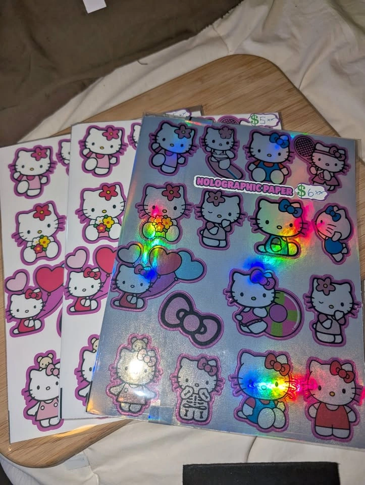 Hello Kitty Vinyl Decal Sheet - 15 Stickers