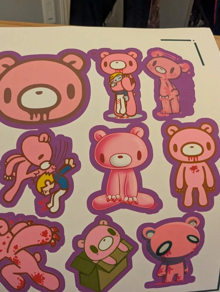 Gloomy Bear Vinyl Decal Sheet - 13 Pink Bear Stickers Pack - photo 4