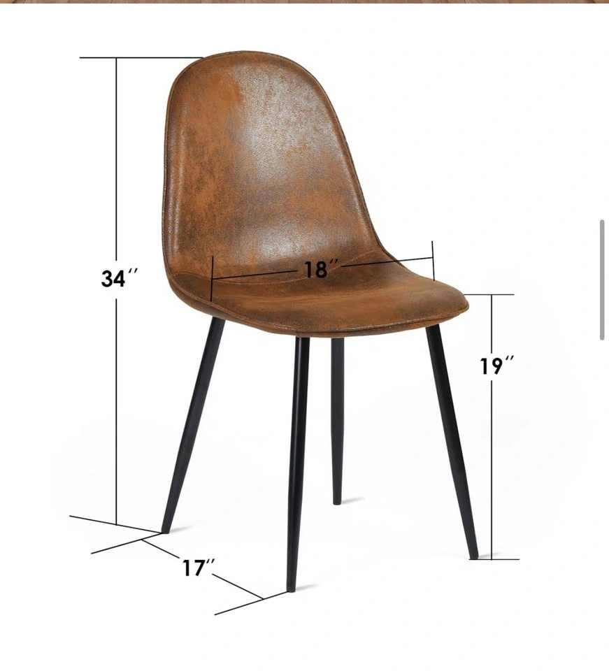 2 Brown Leather Dining Chairs - photo 2