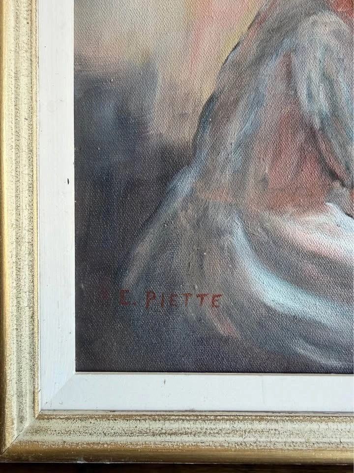 Vintage Framed Portrait Art – Soft Pastel Painting in Gold Frame - photo 2