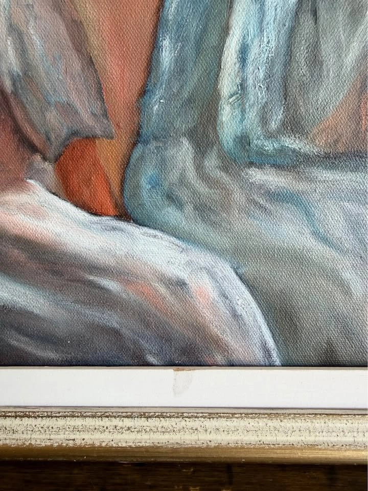 Vintage Framed Portrait Art – Soft Pastel Painting in Gold Frame - photo 3