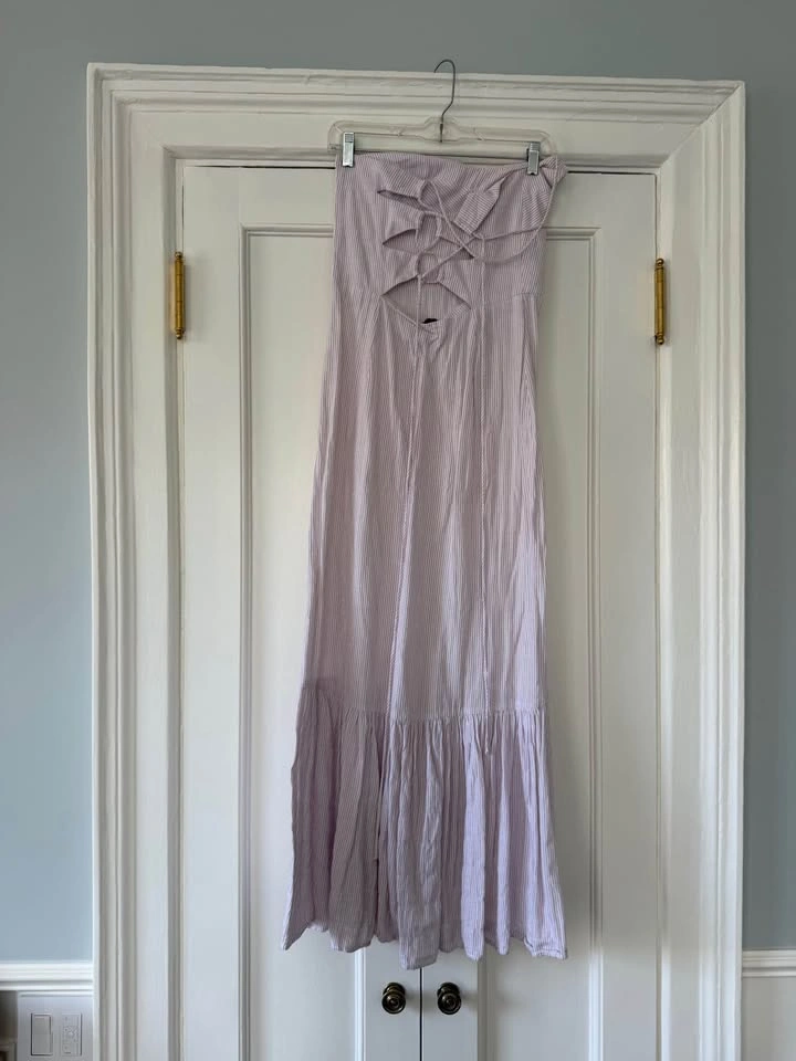 Intermix Strapless Maxi Dress – Light Pink Stripe – Size 4 - photo 2