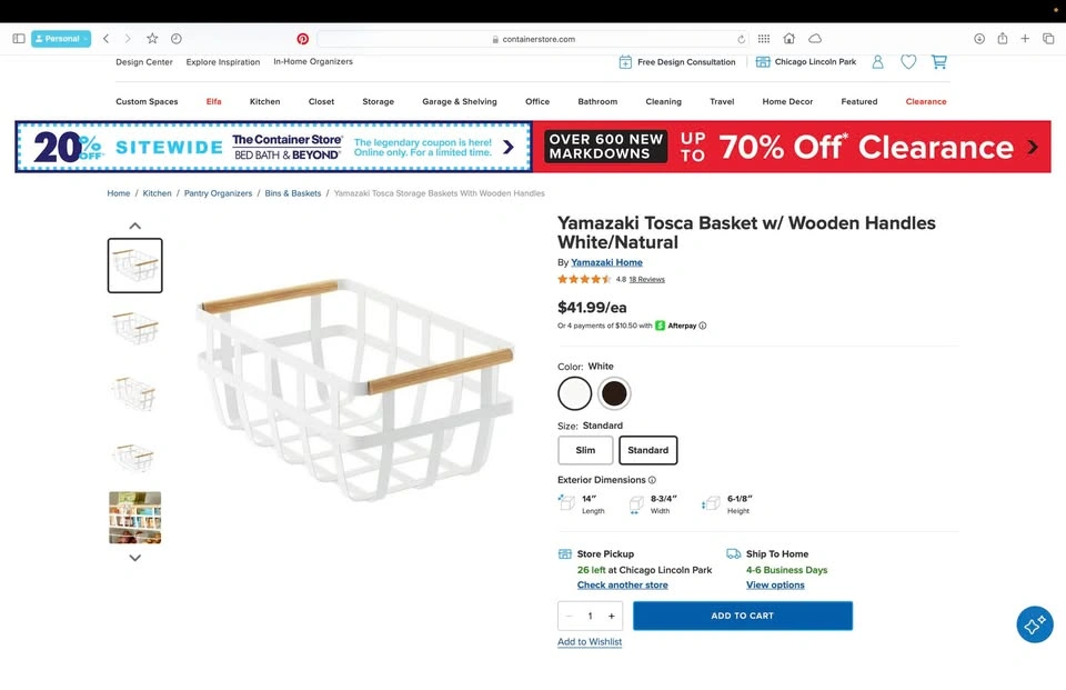 Orig $120 Yamazaki 3-Piece White Basket & Umbrella Stand Set - photo 2