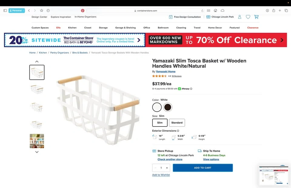 Orig $120 Yamazaki 3-Piece White Basket & Umbrella Stand Set - photo 3