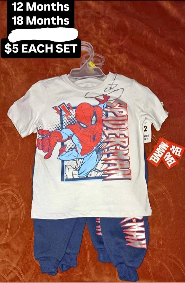Spiderman Sweats & Shirt Set $5 EACH