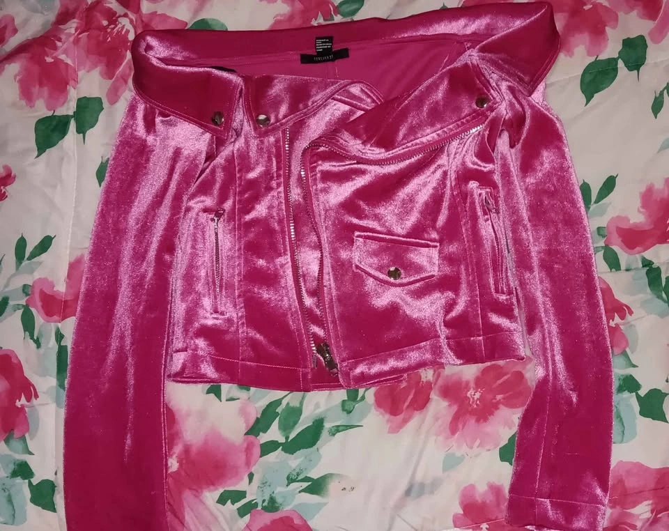 Pink Velour SIZE Small Women's Jacket $5 - photo 2